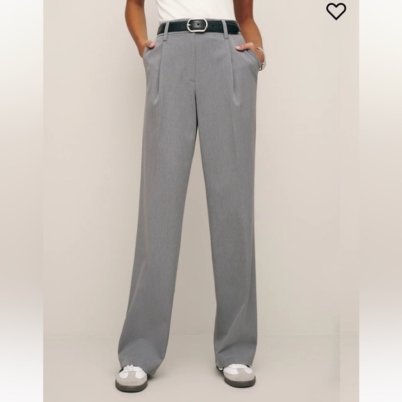 Reformation Alex Mid Rise Pant In Grey Twill, SZ 8, NWT - Picture 6 of 16